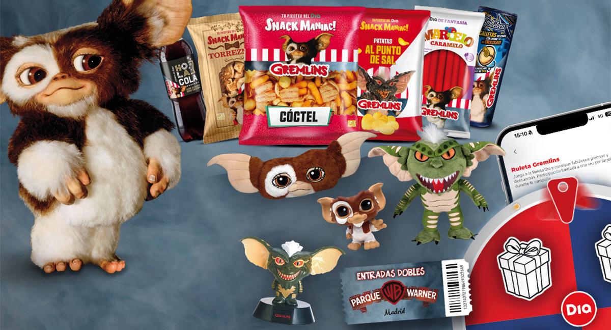 Dia y Warner llevan el universo de Gremlins a 30 productos con envases exclusivos