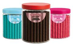 Tubitos Azul, Rosa y Choco Negro, de Tukán Chocolates