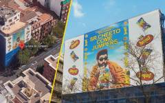 La lona gigante de <i>Jumpers</i> en Madrid “revoluciona” las redes