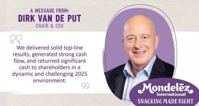 Mondelēz International cerró el ejercicio 2025 con una facturación de 38.537 millones de dólares