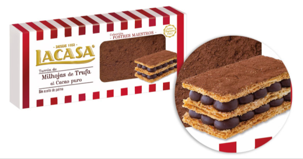 Turrón Lacasa Milhojas de Trufa al cacao, de Chocolates Lacasa
