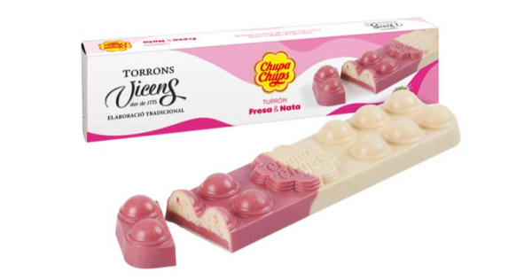 Turrón de Chupa Chups Fresa & Nata, de Torrons Vicens