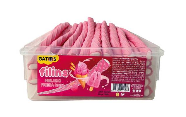 Tarro Gatos Filins Fresa Nata Helado Rosa, de Saet Sweets