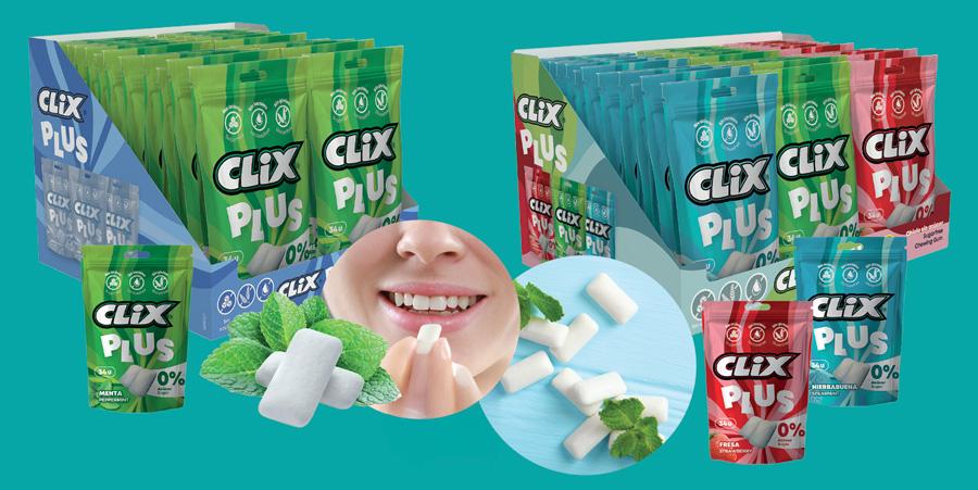 Fleer Española relanza su chicle sin azúcar Clix Plus