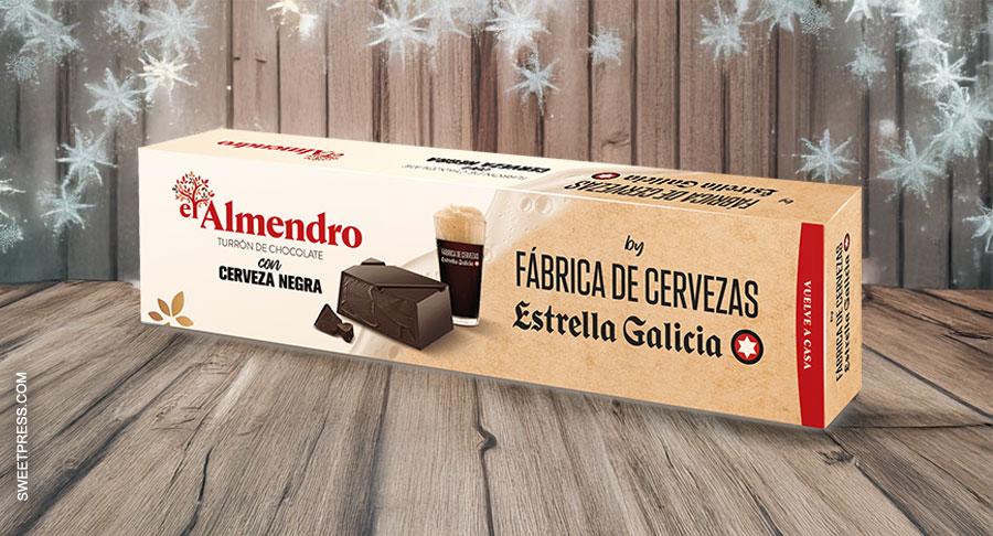 El Almendro lanza un turrón con cerveza negra en colaboración con Estrella Galicia