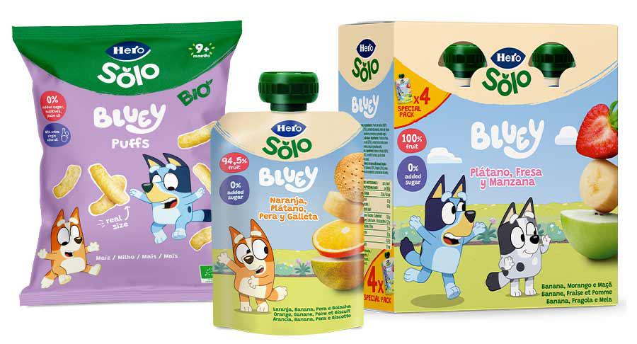 Bluey llega a los snacks de Hero Solo con nuevas bolsitas, puffs y cookies