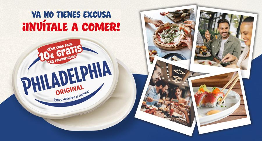 Philadelphia regala 10€ por pack para disfrutar en más de 800 restaurantes