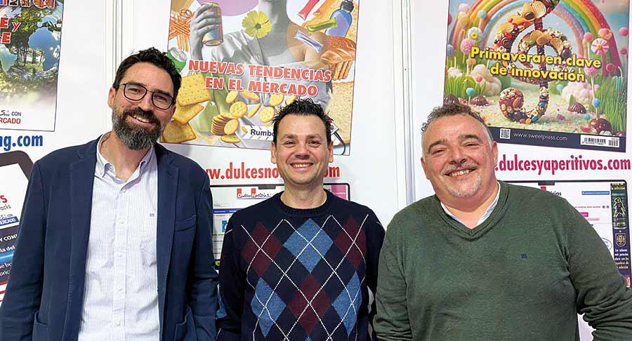 Manuel Gimeno, de Joyvi, y Enrique Alonso y Ricardo Romero, de Iberdulces