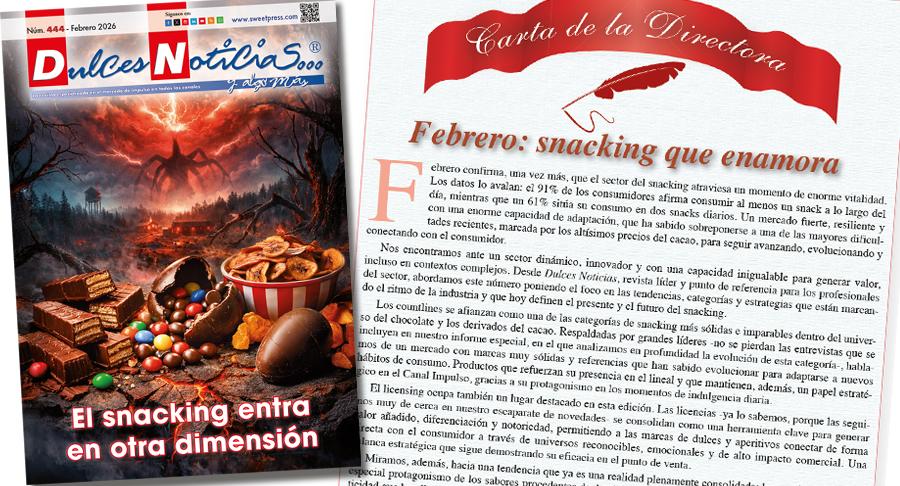 Editorial Dulces Noticias 444: Febrero, snacking que enamora