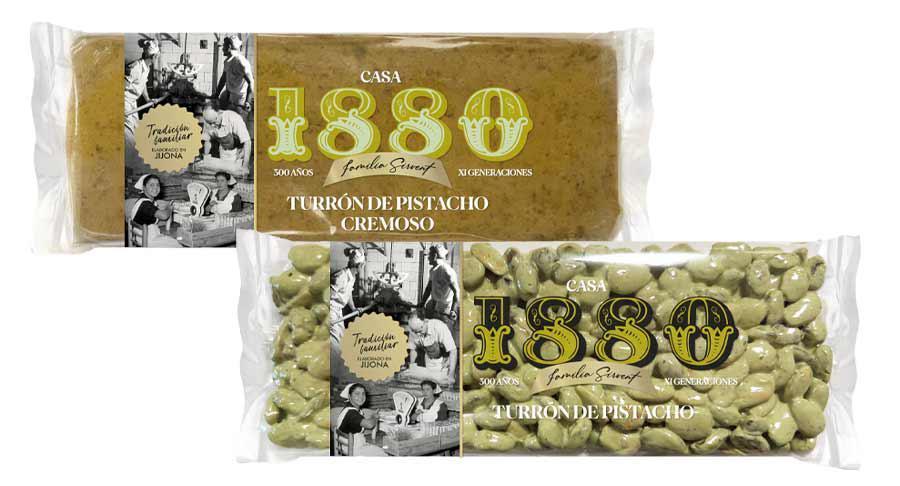 Turrón de Pistacho Cremoso y Turrón de Pistacho Crujiente, de 1880