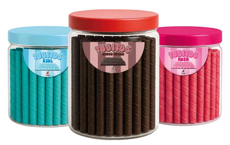Tubitos Azul, Rosa y Choco Negro, de Tukán Chocolates