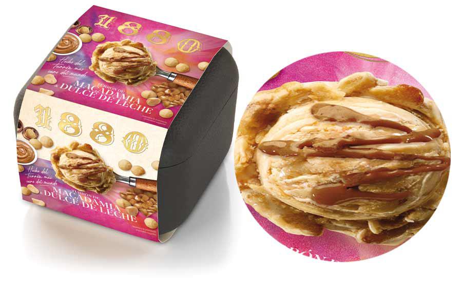 Helado de Turrón de Macadamia y Dulce de Leche, de Confectionary Holding